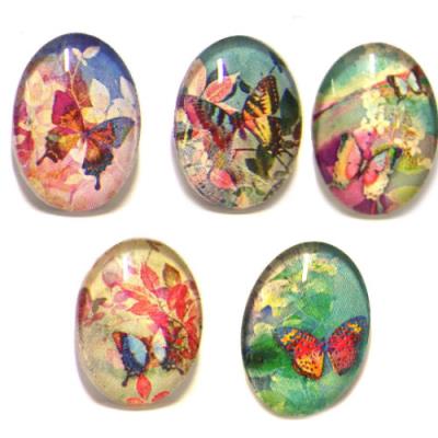 Cabochon 18x25mm con stampa - Farfalla - Mod. MX1