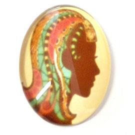 Cabochon con stampa - Mod. Vergine - Oroscopo - 18x25mm