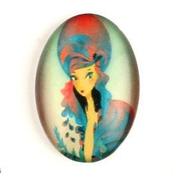 Cabochon ovale con stampa - 20x30mm - Illusion - Mod. 01