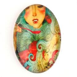 Cabochon ovale con stampa - 20x30mm - Illusion - Mod. 10