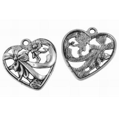 2 Charm cuore fiocchi e fiori