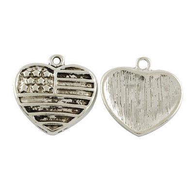 4 Charm Cuore con bandiera americana