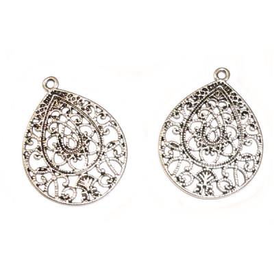 4 Charm goccia piatta traforata