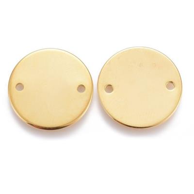 2 Connettori dorati in acciaio inox - Mod. 01 - Cerchio