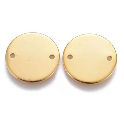 2 Connettori dorati in acciaio inox - Mod. 02 - Cerchio