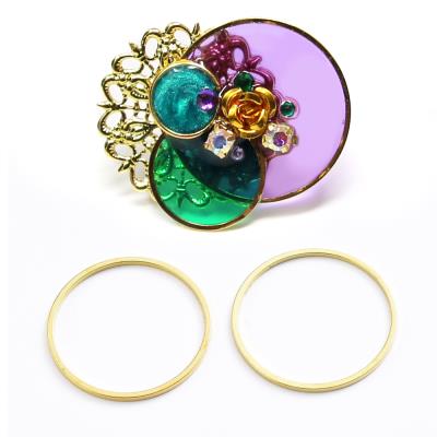 10 Connettori tondi dorati - Mod. 01 - 25mm