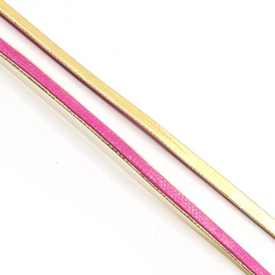 1 metro cordino simil cuoio 3mm  - Colore: FUCSIA ORO
