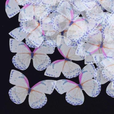 10 Farfalle in organza - Mod. 03 - Colore: PANNA - TONI DEL VIOLA