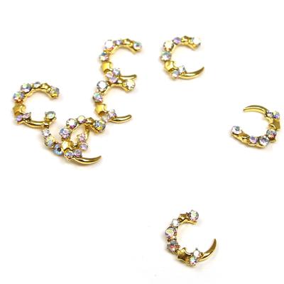 2 Decorazioni metalliche - Mod. 16 - Luna con strass