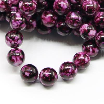 1 filo di perle marmorizzate da 10mm - colore: BIANCO VIOLA
