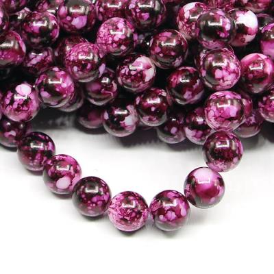 1 filo di perle marmorizzate da 12mm - colore: BIANCO VIOLA