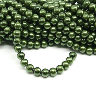 1 filo di perle rinascimento da 8mm - colore: VERDE SCURO