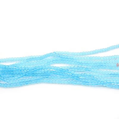 1 filo perle in vetro trasparente 4mm - colore: AZZURRO
