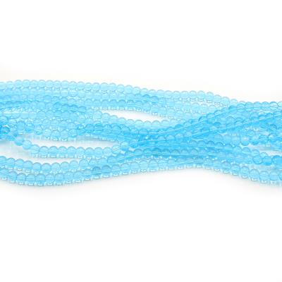 1 filo perle in vetro trasparente 6mm - colore: AZZURRO