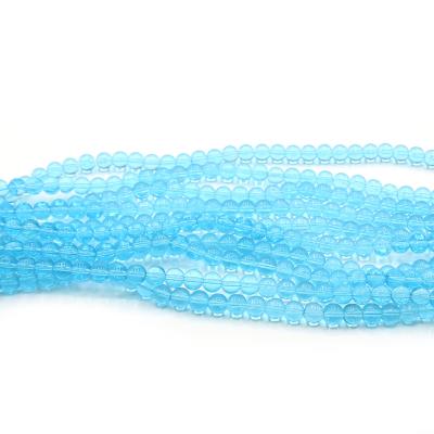 1 filo perle in vetro trasparente 8mm - colore: AZZURRO