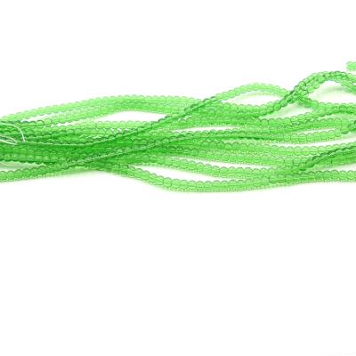 1 filo perle in vetro trasparente 4mm - colore: VERDE
