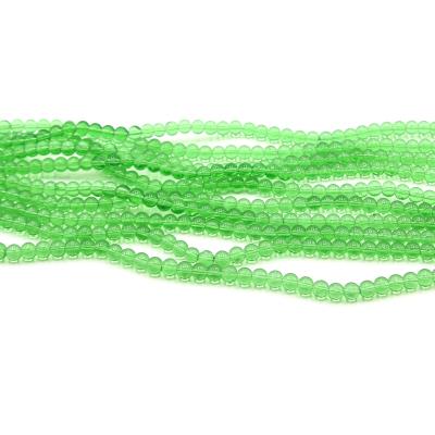 1 filo perle in vetro trasparente 6mm - colore: VERDE
