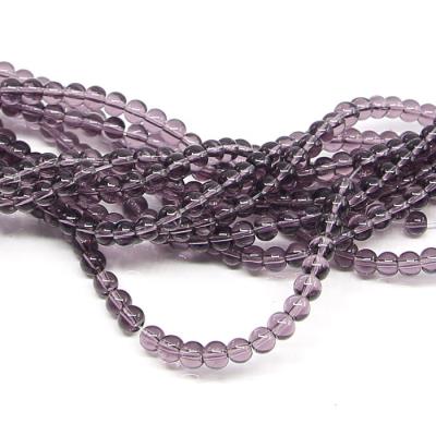 1 filo perle in vetro trasparente 6mm - colore: VIOLA