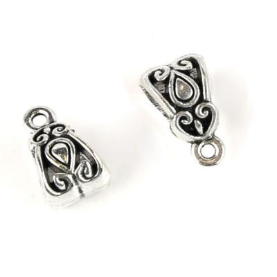 10 Distanziatori argento foro grande e anellino - Mod. 02