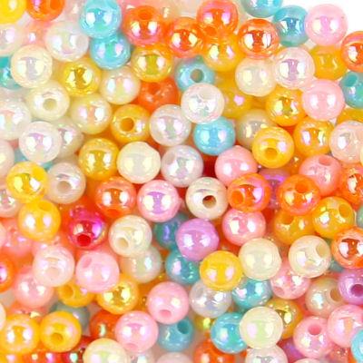 100 Perle tonde iridescenti