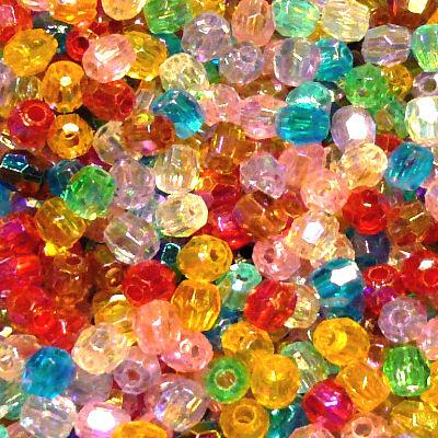 5gr - circa 200 Perle ovali sfacettate trasparenti iridescenti