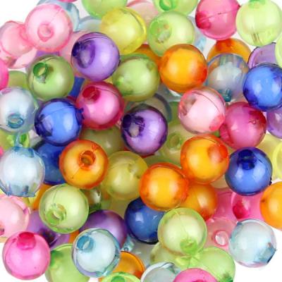 50 Perle tonde 8mm centro bianco - colore: MISTE