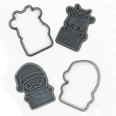 Set 4 cutter - Mod. 25 - Segnaposto Babbo Natale e Renna + 10 mollette omaggio