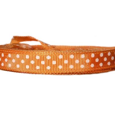 1 metro satin a pois - Colore: ARANCIONE-BIANCO