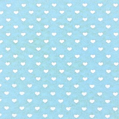 Pannolenci azzurro con stampa cuori bianchi - 30x30cm