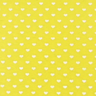 Pannolenci giallo con stampa cuori bianchi - 30x30cm