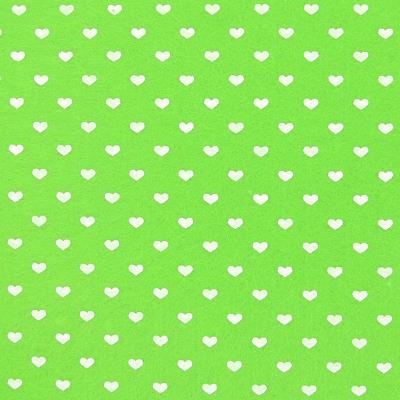Pannolenci verde con stampa cuori bianchi - 30x30cm