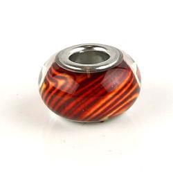 Perla vetro stampata a foro largo - Mod. 11