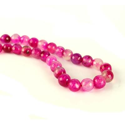 10 Perle agata - 10mm - Mod. 6 - Fucsia Traslucido