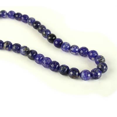 10 Perle agata - 10mm - Mod. 7 - Venature blu