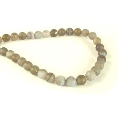 10 Perle agata satinate - 10mm - Mod. 8 - Grigio