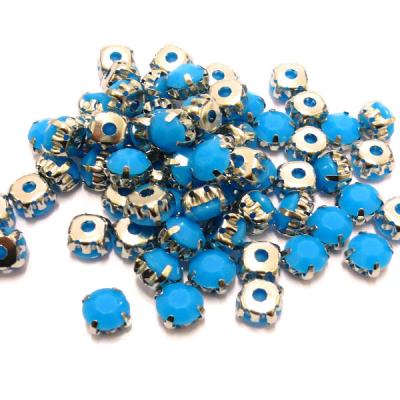 10 Perle con diamante acrilico incastonato 8mm - colore: BLUETTE