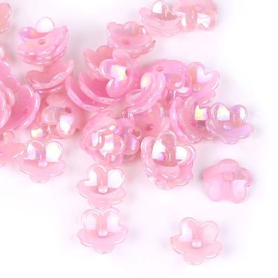 10 Perle a fiore flat curvy - colore: ROSA