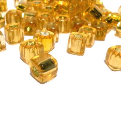 10 Perle quadrate trasparenti - colore: GIALLO