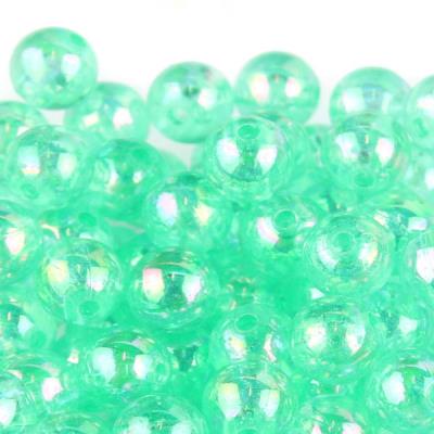 10 Perle tonde iridescenti trasparenti - colore: ACQUAMARINA