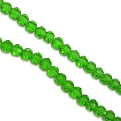 50 Perle tonde sfacettate - colore: VERDE TRASPARENTE - 3mm