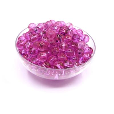 20 Perle trasparenti con schizzi neri - colore: FUCSIA
