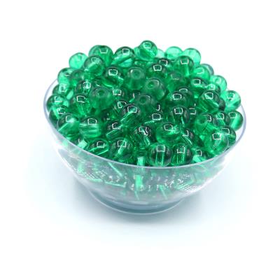 20 Perle trasparenti con schizzi neri - colore: VERDE