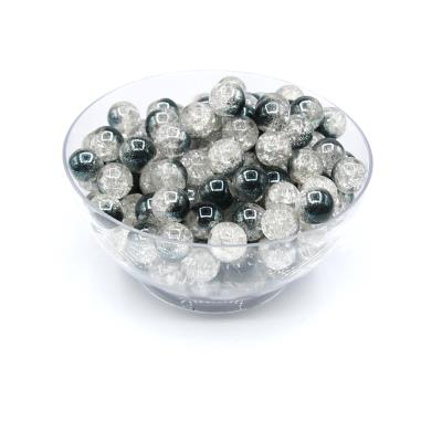 20 Perle crackle sfumate - colore: NERO/BIANCO