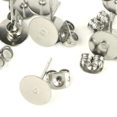 Supporti per orecchino a perno 8mm + farfalline acciaio inox