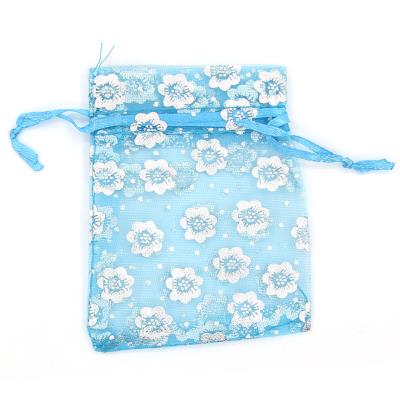 10 Sacchetti fantasia - mod. 05 - AZZURRO con decorazioni ARGENTO