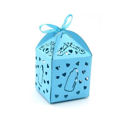 1 Scatola per bomboniere con nastro - Nascita - Mod. 1 - Azzurro
