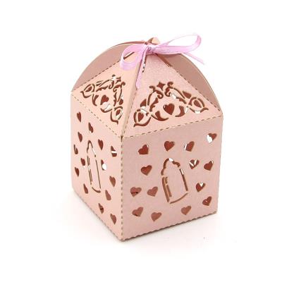 1 Scatola per bomboniere con nastro - Nascita - Mod. 1 - Rosa