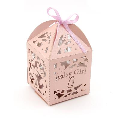 1 Scatola per bomboniere con nastro - Nascita - Mod. 2 - Rosa